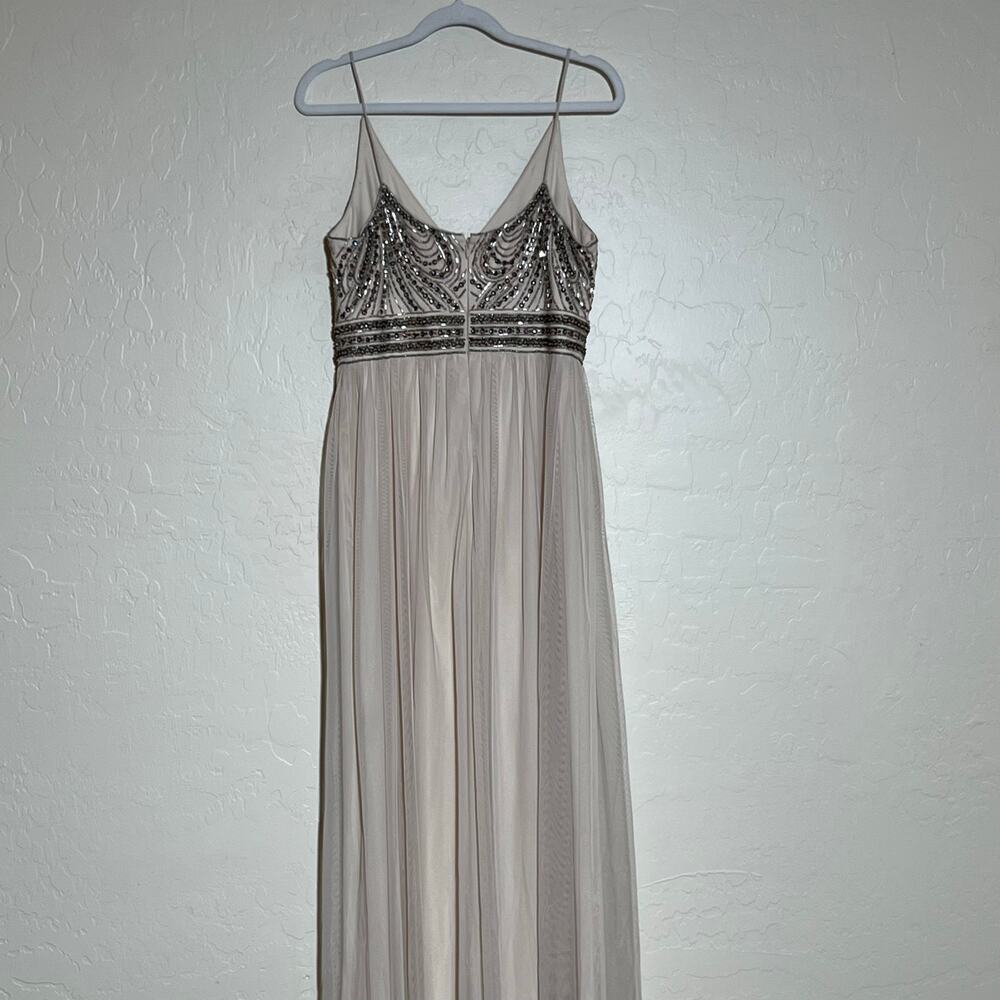 BHLDN Anthropologie Vilette Maxi Dress Beaded Bodice Strappy Blush Womens Size 4 - Picture 10 of 15